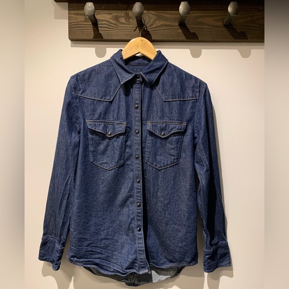 Rag & Bone Navy Wyatt Denim Shirt - ICONS Collection - Picture 5 of 10